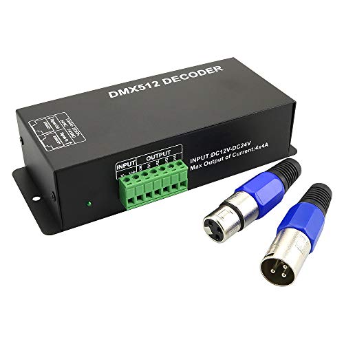 AZIMOM LED 4Channel DMX Decoder Controller with Digital Display DC5V-24V 4X4A DMX512 led Controller for RGB Tape Strip Light Decoder Dimmer by AZIMOM - Used condition - US$14.42