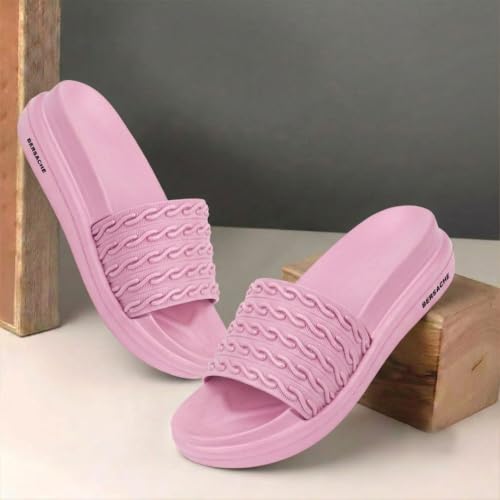 Image of BERSACHE Extra Soft Classic Casual CHAPPAL with Regular wear with Ultra Soft Pink Slippers for Women 's