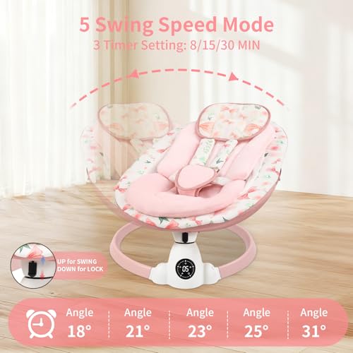 Bluetooth Baby Swing with Remote Control