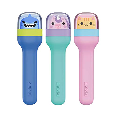 Image of Zoku Kids Stainless Steel Pocket Utensil Set of 3 - Unicorn | Fork, Knife, Spoon in Travel Case| Reusable, Portable Kids Cutlery Set Tableware for School, Picnics, Camping, Outdoor, Home