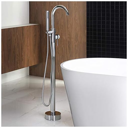WOODBRIDGE F0002CH Contemporary Single Handle Floor Mount Freestanding Tub Filler Faucet - Image 3