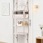 Pet Carrier for Small/Medium Cats Up to 22lbs, 4 in 1 Multi-Level Door Hanging Cat Tree Tower Condo for Indoor Cats, Collapsible and Tool-Free Assembly, Fits Doors <86in H