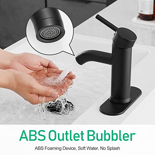 Black Bathroom Faucet Single Handle Bathroom Sink Faucet With Pop-Up Drain Rv Lavatory Vessel Faucet Basin Mixer Tap With Deck Plate #TOP1
