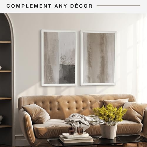 MCS Studio Gallery 20x28 Poster Frame White Woodgrain, Vertical & Horizontal Wall Hanging Large Picture Frame for Photos, Posters & Art Prints (2-Pack)