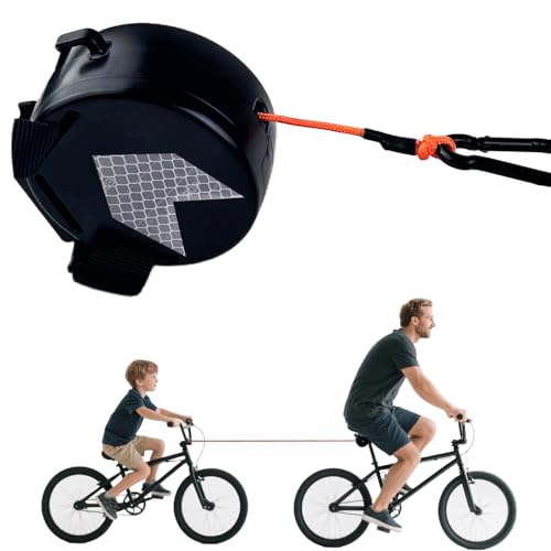 VELLUSTRA Retrattile Corda Traino Bici Bambino, Corda di Traino per Bicicletta per Bambini 2 M, Sistema di Traino Bici per Mountain Bike per Bambini e Adulti, Cavo Traino Bicicletta