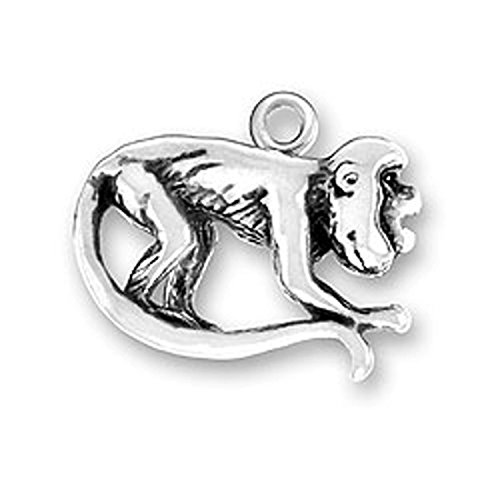 Sterling Silver 3D Small Howler Monkey Charm