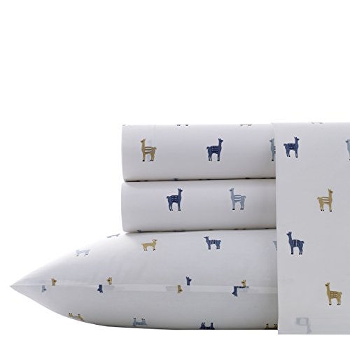Image of Poppy & Fritz - Queen Sheets, Cotton Percale Bedding Set, Crisp & Cool, Ideal Bedding Set (Llamas, Queen)