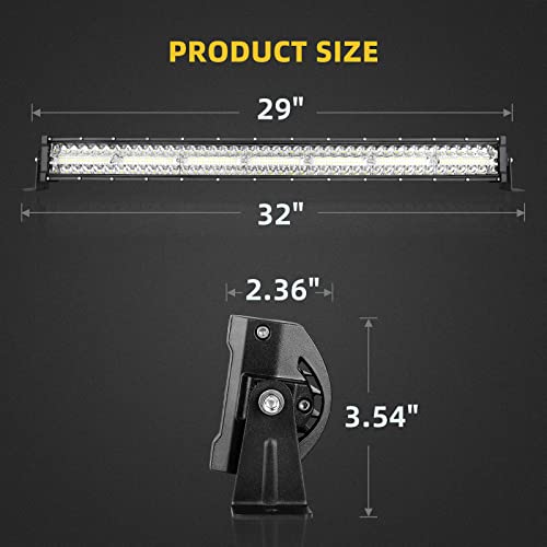 Image of DWVO 30 Inch LED Light Bar (32 inch w /Mounting Bracket) Spot & Flood Combo Beam