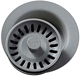 Elkay LKQD35GS Greystone Polymer Disposer Flange with Removable Basket Strainer and Rubber Stopper