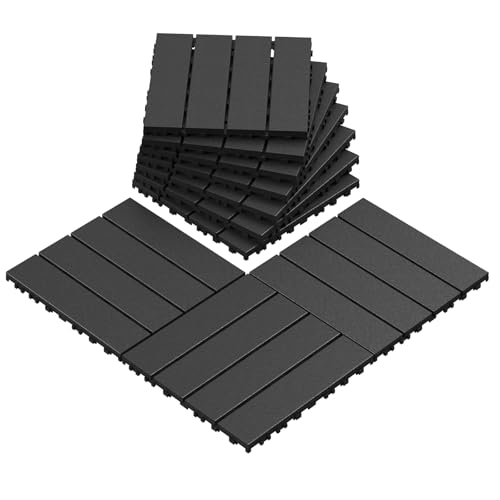 Patio Deck Tiles Waterproof and Non-Slip Interlocking Deck Tiles ...