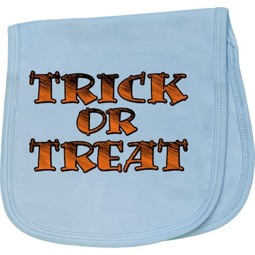inktastic Trick or Treat- Halloween Baby Burp Cloth Light Blue 46d52