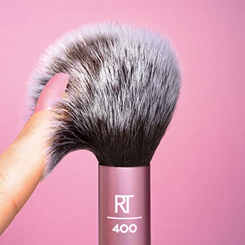 Real Techniques Ultra Plush Blush Makeup Brush, For Loose, Cream, or Pressed Blush, Rosy Glow Cheeks, Fluffy Powder Brush, Aluminum Ferrules, Synthetic Bristles, Vegan & Cruelty Free, 1 Count