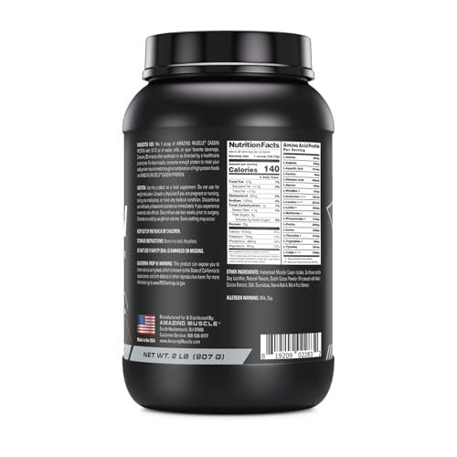 Amazing Muscle Casein Protein Powder | Chocolate Flavor | 25 G Protein | 2 Lb (907 G) | Non-GMO | Made in USA - Image 4