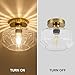 Tbaoinla Gold Flush Mount Ceiling Light Modern - Hexagonal Diamond Faceted Glass, 50% Brighter 1200LM LED, Low-Profile for Kitchen/Hallway/Entryway, Tool-Free Installation (Brushed Gold Finish)