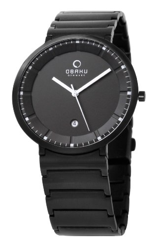 Preisvergleich Produktbild Obaku Harmony Herren-Armbanduhr XL Analog Quarz Edelstahl beschichtet 28-V147GBBSB