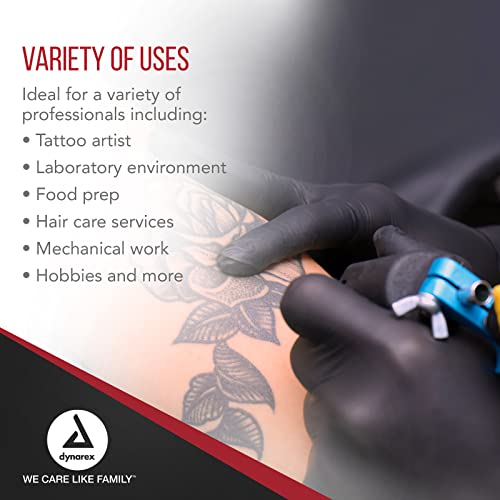 Dynarex Safe-Touch Black Disposable Nitrile Exam Gloves, Powder-Free, Used In Healthcare And Professional Settings, Law Enforcement, Tattoo, Salon Or Spa, Medium, 1 Box Of 100 Gloves #TOP4