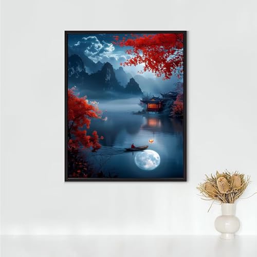 Broderie Diamant Cristal Art Kits Paysage Bateau Grand Format 80x110