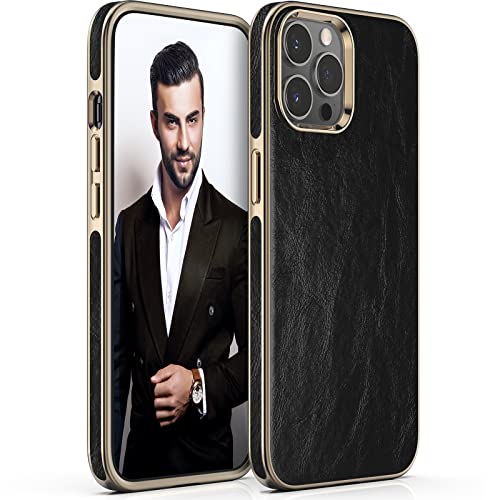 LOHASIC Leather Case for iPhone 14 Pro Max, Men Women Luxury Slim Business PU Cover Flexible Bumper Rugged Grip Shockproof Full Body Protective Phone Cases for iPhone 14 Pro Max 6.7