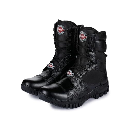 Image of Liberty Freedom SOLDIER-01 Lacing Safety Shoes for Men | Leather Sole| Water Resistance |Padded Foam Insole| Comfortable for All Weather | Shock Absorber|