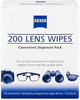 ZEISS Lens Wipes - 200 Pre-Moistened Eyeglass Cleaning Wipes