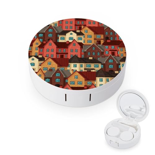 fkgvwo Contact Lens Case Town Contact Lens Box Travel Kit Portable for Travel & Home