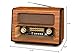 PRUNUS J-199 Large Vintage Radio Bluetooth, AM FM Radio Shortwave, 15W Crystal Speaker, Support AUX/TF Card/USB Playing, AC Charging, Rechargeable Battery and Battery Operated Radios, MIC Recording