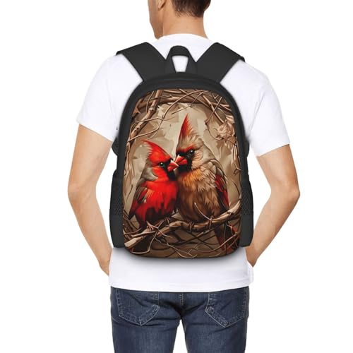 Mochila Red Birds grande de 16,5" con asas ajustables ergonómicas 6