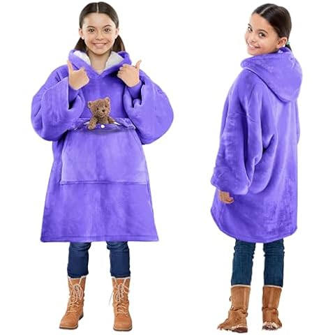Solaris Kids Sherpa Wearable Blanket Hoodie Cover