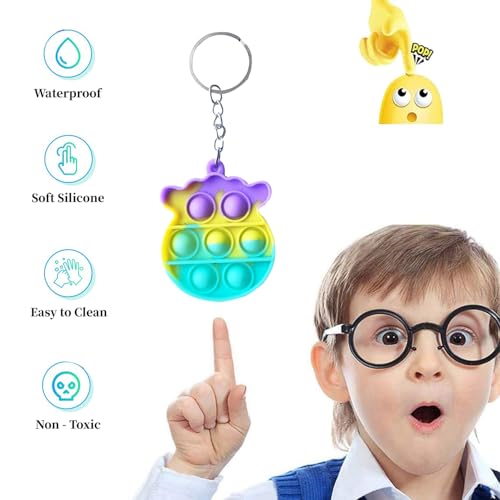 32 Stück Zappel-Schlüsselanhänger-Spielzeuge in Großpackung – Mini-Pop-Sensory-Fidgets für Kinder, Partygeschenke, Schatzkistenpreise, Klassenzimmer-Belohnungen, Goodie-Bag-Füller und Karnevalsspiele