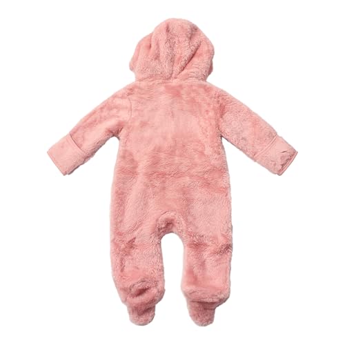 Magic Threadz Disney Clothes Minnie Mouse Baby Girls Plush Hooded Pram – Cozy Fleece Coverall with Ears for Infant (0–6/9M)2