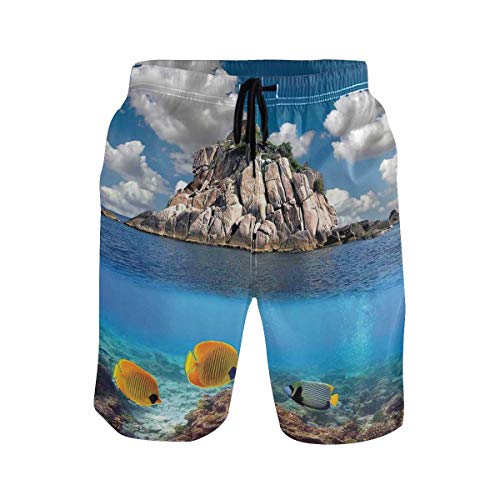 Preisvergleich Produktbild BHWYK Men's Summer ShortsTropical Palms,Size:L