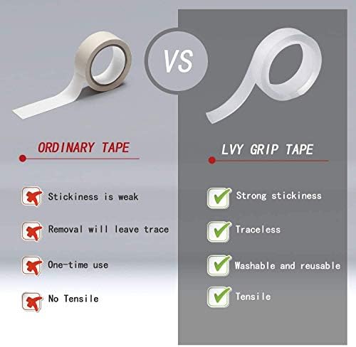 Gifoto Double Sided Adhesive Tape,Extra Strong Transparent Multi-purpose Non Trace, Reusable for Photo Carpets and Objects(3Metre x 2.3cm x 2mm)