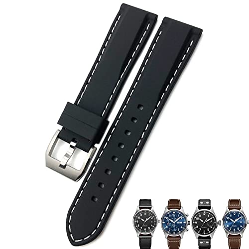 Bracelet montre sport silicone pour IWC Pilot Mark 18 idéal pour le nautisme 20mm