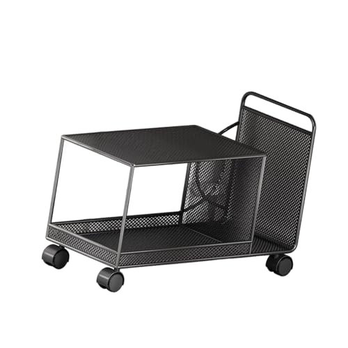 Ioensy Metal Rolling Cart Storage Basket Space Saving Organization Mobile Shelf Book Document Storage Rack for Apartment Dorm Hotel