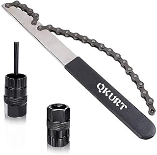 QKURT Bike Chain Whip Tool Kit with Cassete locrking Fit for 7,8,9,10,11,12 Speed Chains