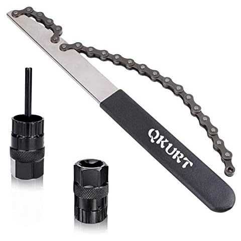 QKURT Bike Chain Whip Tool Kit with Cassete locrking Fit for 7,8,9,10,11,12 Speed Chains Cover