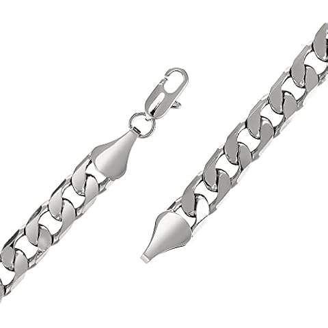 THE BLING KING 12mm Silver Curb Necklace Cover