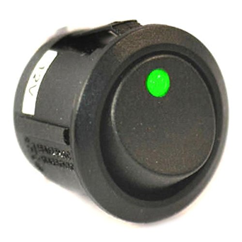 Off / On 10 Amp Round Rocker Switch The Dot Lights Up Green When Switch Is Turned On