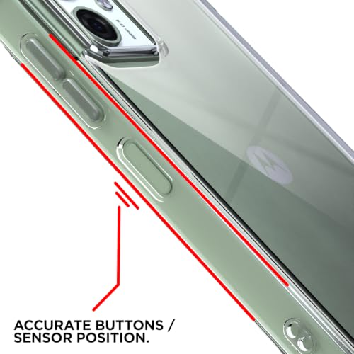 Image of Outlouders Back Cover for Motorola Moto G54 5G / G64 5G Clear Transparent PC + TPU Bumper Case with Raised Edges for Shockproof Protection (Transparent)