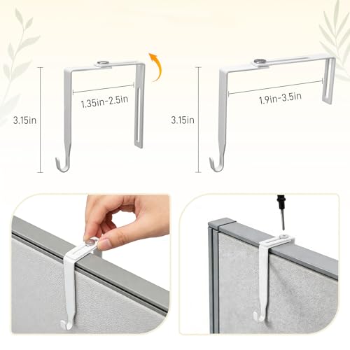 Fernlandia 2-Pack Cubicle Shelf Hanging, Office Cubicle Wall Shelf with Rope Adjustable Hooks, Office Decor Desk Accessories, Organizer, Storage in Workspaces - Thumbnail 6