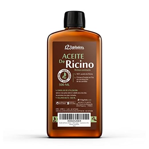 Aceite de Ricino 500 ml - 100% virgen - 1a presión en frío - Ricinus Communis