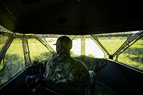 Muddy Outdoors Infinity Camo Shadow Mesh Windows Black Backed Water Resistant Heavy-Duty 600 Denier Fabric Ground Blind, 3-Person #TOP7