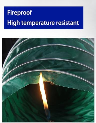 6.6FT Heavy Duty Flame Retardant Flexible Duct Hose - High Temp Ventilation & Exhaust Pipe for Kitchen, Bathroom, Workshop (Dia 165mm/6.5in) - Durable Air Ducting Solution