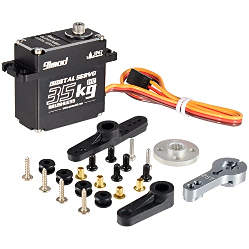 9Imod Rc Brushless Servo: 35Kg Steering Servo Waterproof High Torque Servo Motor All Aluminum Case Digital Rc Car Servo 1/10 High Speed Servo For 1/10 1/8 Rc Truck Crawler 180 Degree #TOP5