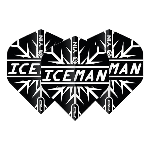 RED DRAGON Yin Yang Double Sided Gerwyn Price Iceman Black & White Standard Dart Flights 3 Sets Per Pack (9 Dart Flights in total) - Image 4