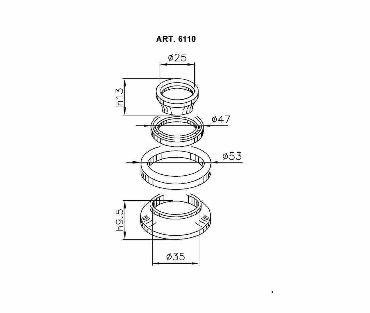 Compatible avec/Remplacement pour COMPATIBLE 125-250 X-MAX/SKYCRUISER-10/13 - ROULEMENTS COLONNE DIRECTION / 6110