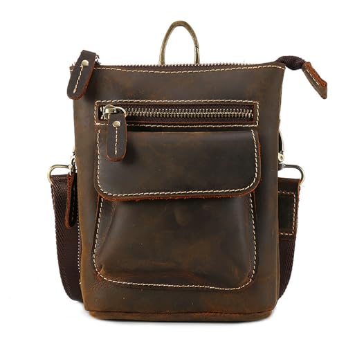 AINUOEY Hombre Bolsos Cruzados Bolsa Mano Hombro Bandolera Messenger de Cuero Genuino Vintage Elegante Antirrobo Pequeña PU Cuero 71112 1 piezas Verde Del Ejército