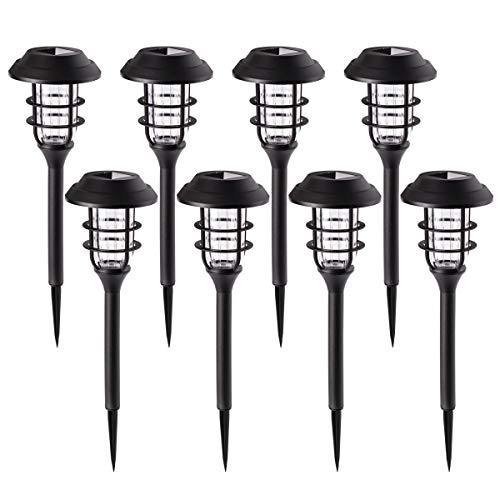 GIGALUMI 8 Pcs Solar Lights Outdoor Pathway, Waterproof Led Solar Lights for Lawn,Patio,Yard,Garden,Path,Walkway or Driveway.