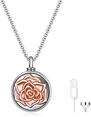 Sterling Silver Sunflower Urn Necklace for Ashes Cremation Memorial Jewellery for Ashes