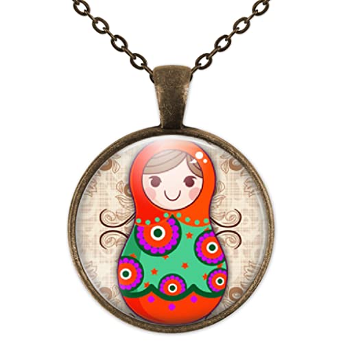 Collier cabochon, sautoir illustré, parure